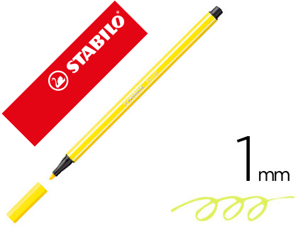 Rotulador acuarelable Stabilo Pen 68 tinta amarillo limón